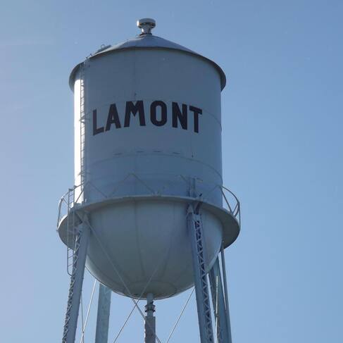 The Lamont water tower